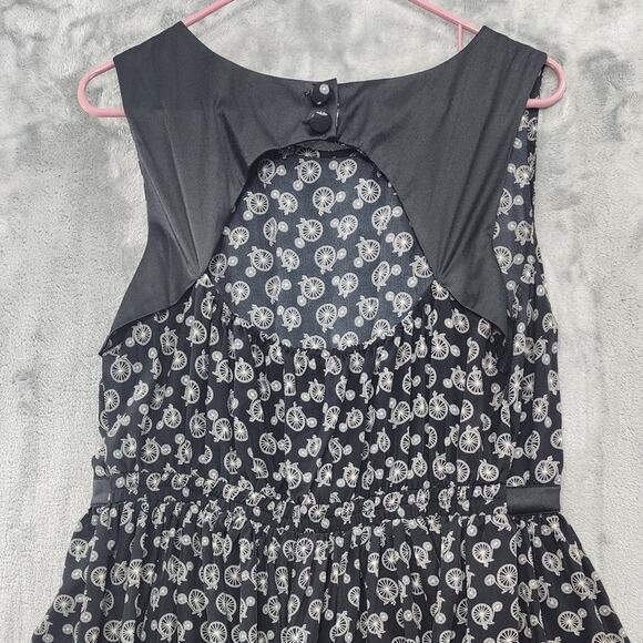 Bar lll Dress Womens XL Black Sleeveless Fit & Flare Chiffon Back Cutout Bicycle - Picture 4 of 11